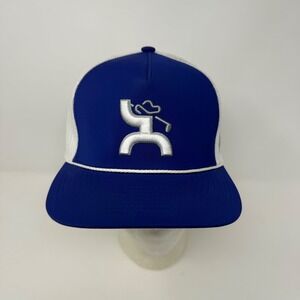 HOOEY Men's Golf Trucker Hat Cap Blue with White Mesh Adjustable Snapback